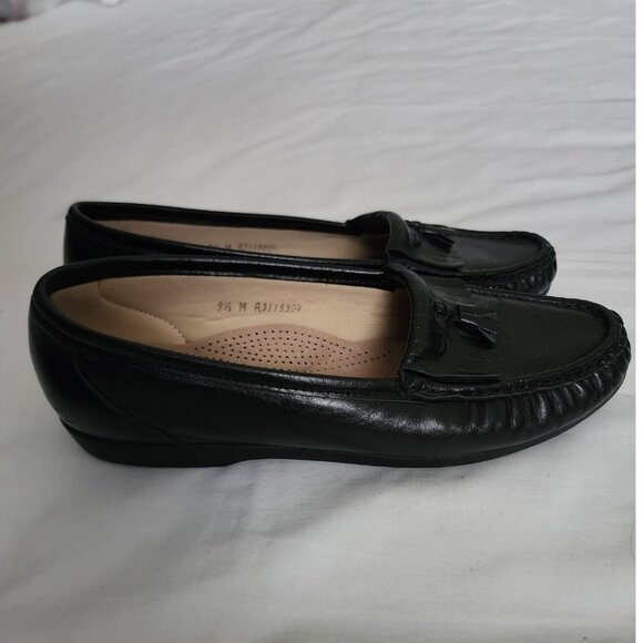 SAS Women's Tripad Comfort Black Leather Kiltie Tassel Slip-On Loafer Size 9 ½ M - Picture 4 of 10